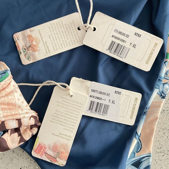 Aqua Bendita Swimsuit Size XL Blue Multicolor 2 Piece Mariette-Etta - Picture 4 of 12